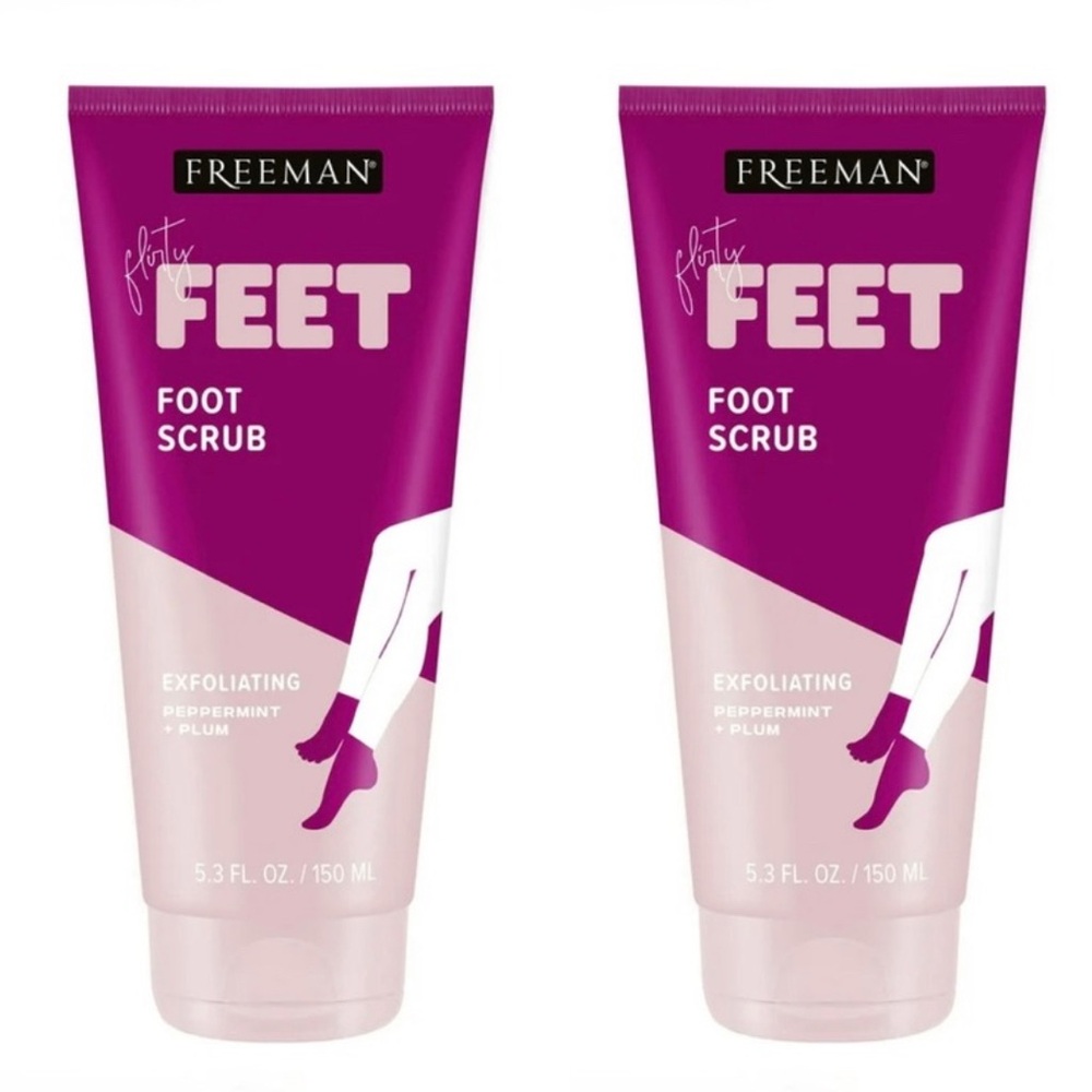 Freeman Flirty Feet Exfoliating Scrub Peppermint & Plum 5.3oz / 150ml Pk of 2